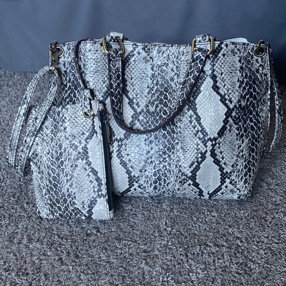 Free People Faux Snake Skin Bag